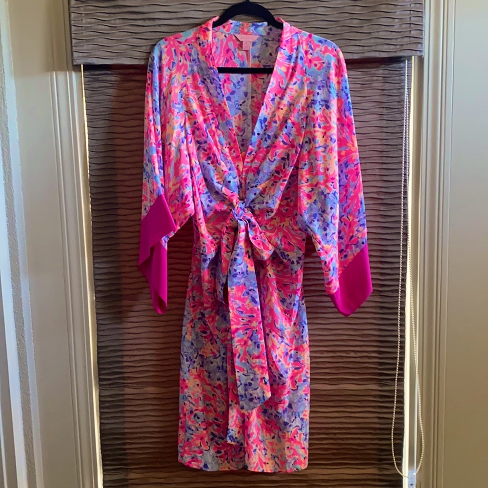 Lilly Pulitzer xlarge silk dress pink floral